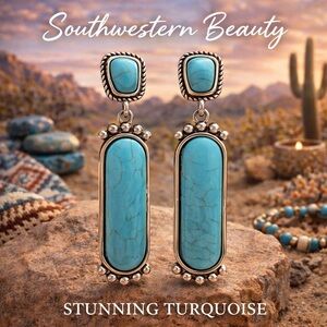 paparazzi Turquoise Southwestern Drop Earrings